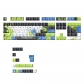 Blue Green Graffiti 104+22 PBT Dye-subbed Keycaps Set Cherry Profile for MX Switches Mechanical Gaming Keyboard